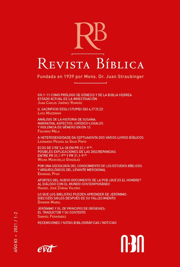 Revista Bíblica 2021/1-2 - Año 83 | AA VV