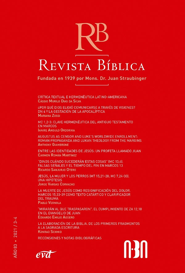 Revista Bíblica 2021/3-4 - Año 83 | AA VV