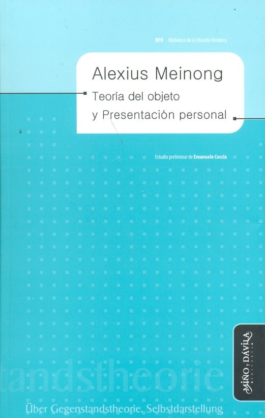 Teoría del objeto y Presentación personal | Coccia, Meinong