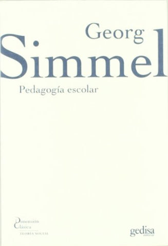 PEDAGOGIA ESCOLAR | GEORG SIMMEL