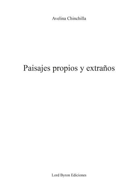 Paisajes propios y extraños | Avelina Chinchilla
