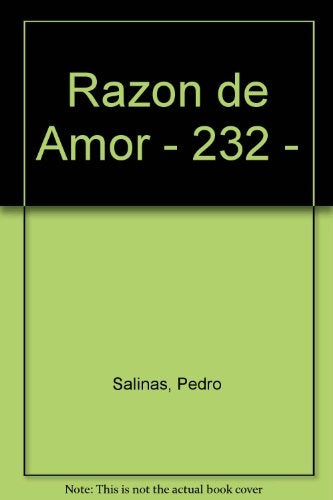 RAZON DE AMOR | Pedro Salinas