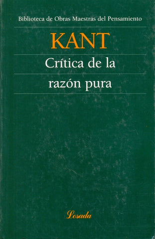 CRITICA DE LA RAZON PURA.. | Immanuel Kant