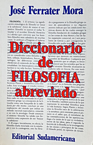 DICCIONARIO DE FILOSOFIA ABREVIADO.. | José Ferrater Mora