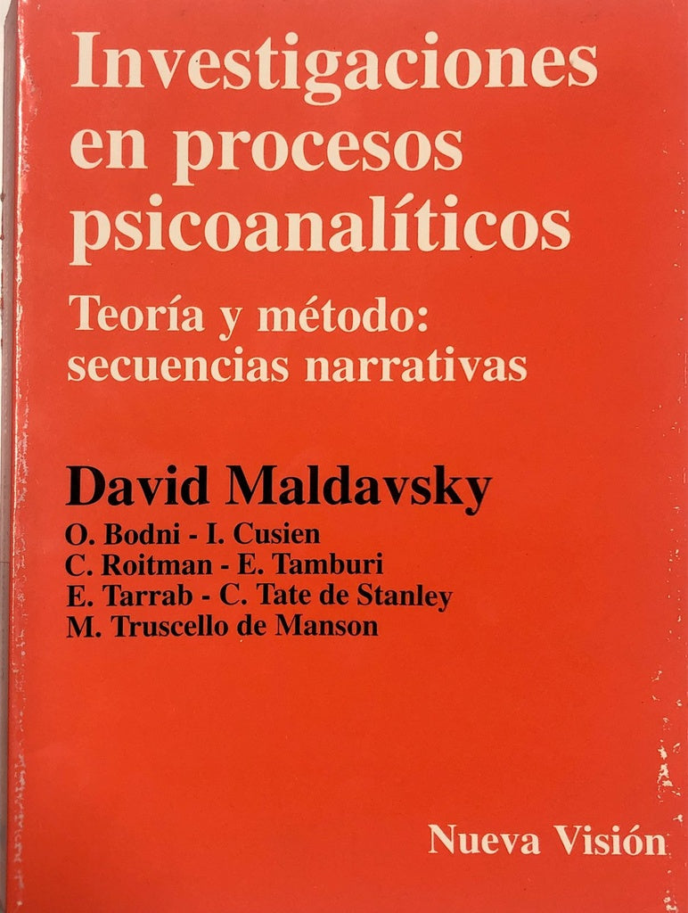 Investigaciones en procesos psicoanalíticos | David Maldavsky