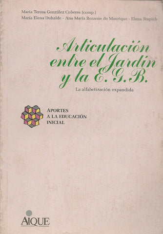 ARTICULACION ENTRE EL JARDIN Y LA EGB.. | María Teresa González Cuberes