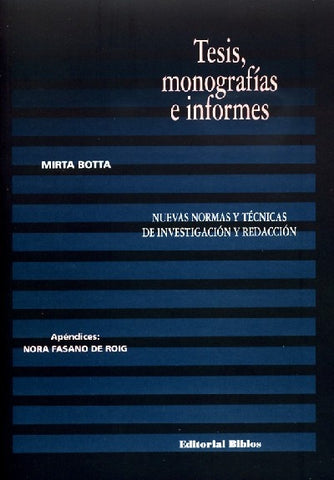 Tesis, monografías e informes | Mirtha Botta