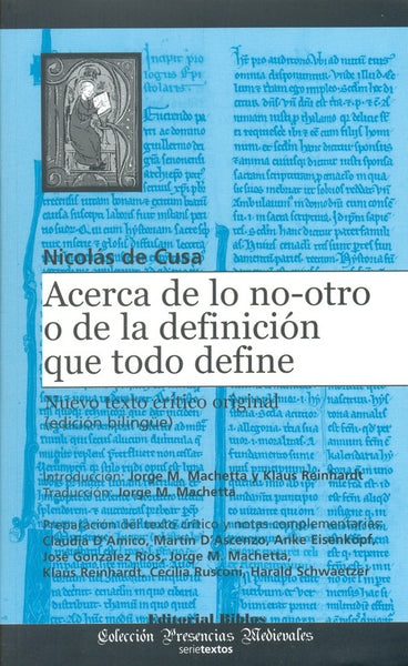 Acerca de lo no-otro, o de la definición que todo define | Cusa, Machetta, D?Amico