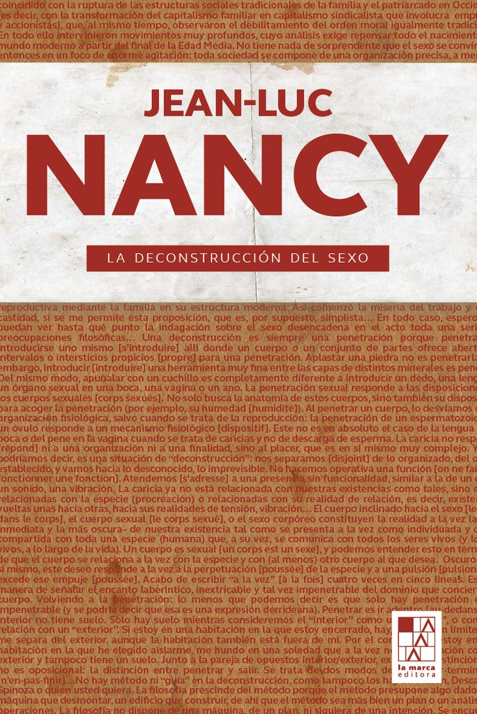 LA DECONSTRUCCIÓN DEL SEXO.. | Jean Luc Nancy