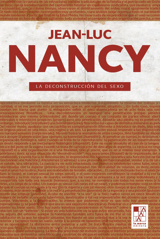 LA DECONSTRUCCIÓN DEL SEXO.. | Jean Luc Nancy