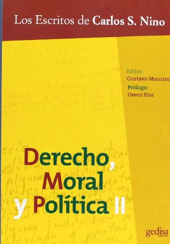 DERECHO, MORAL Y POLITICA 2 | CARLOS S. NINO