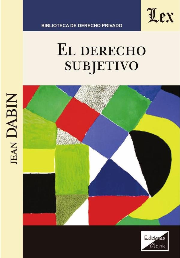 Derecho subjetivo, el | Jean Dabin