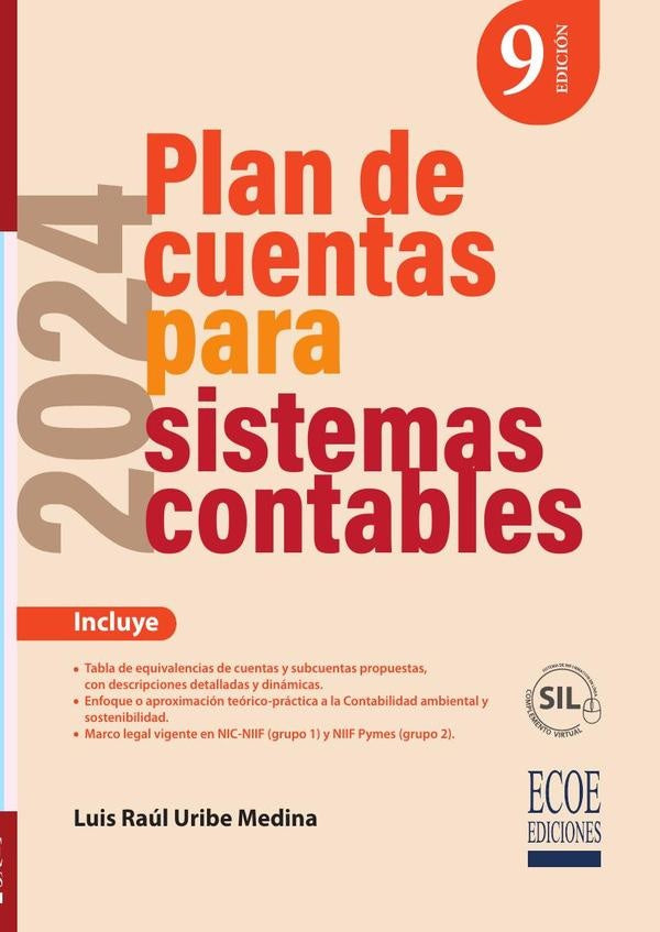 Plan de cuentas para sistemas contables 2024 - 9na edición | Luis Raúl Uribe Medina