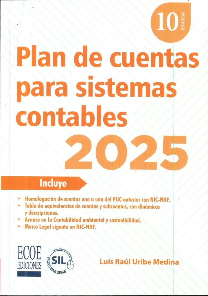Plan de cuentas para sistemas contables 2025  10ma edición | Luis Raúl Uribe Medina
