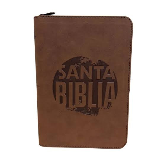 Biblia Reina Valera 1960 Letra Grande Café Cremallera