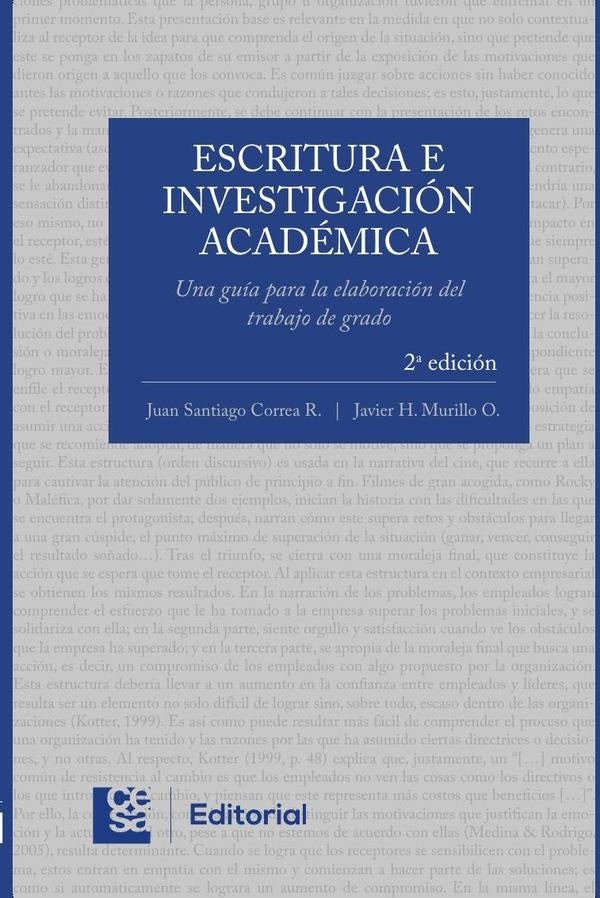 Escritura e Investigación Académica 2 edición. | Correa Restrepo, Correa R. y otros