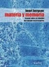 MATERIA Y MEMORIA.. | Henri  Bergson