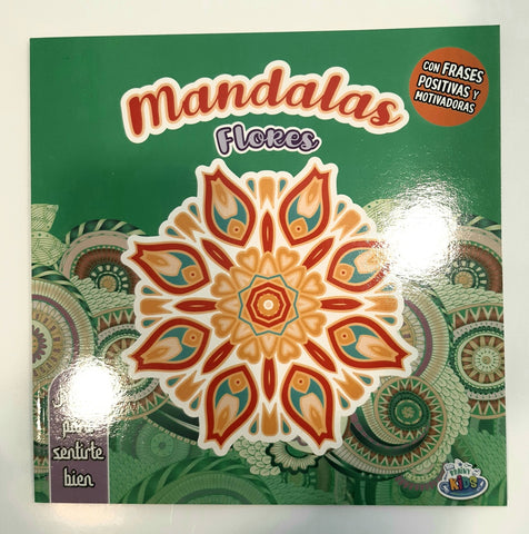 mandalas flores tapa verde