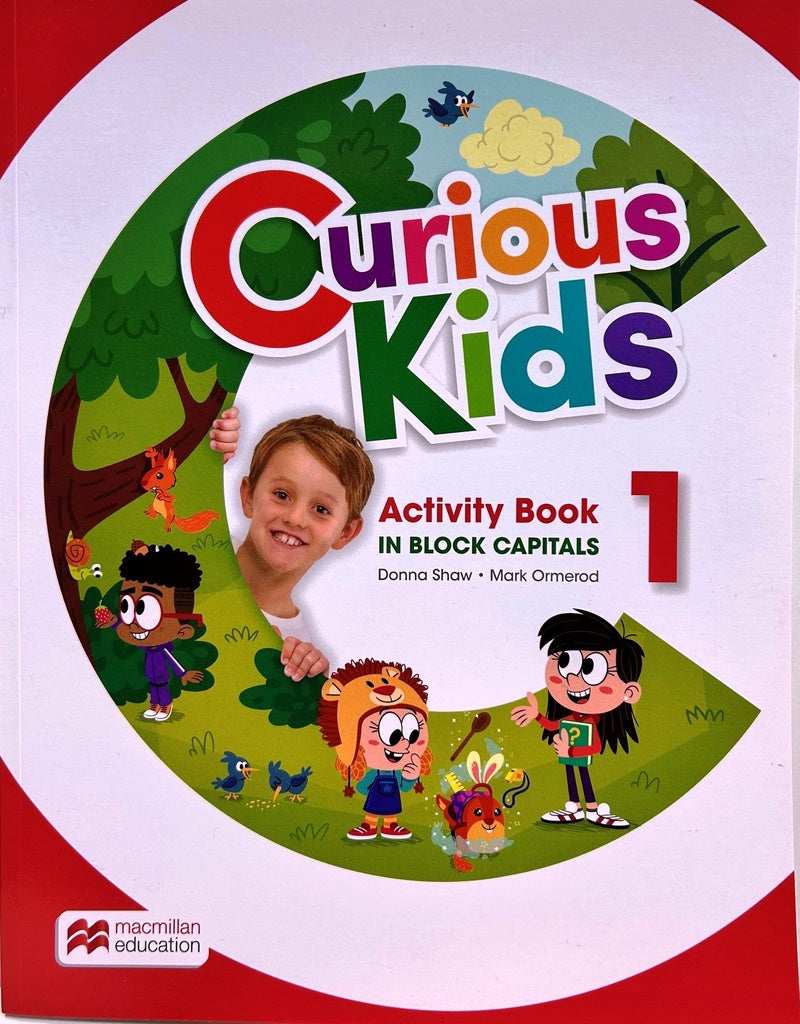 CURIOUS KIDS 1 ACTIVITY BOOK IN BLOCK CAPITALS..