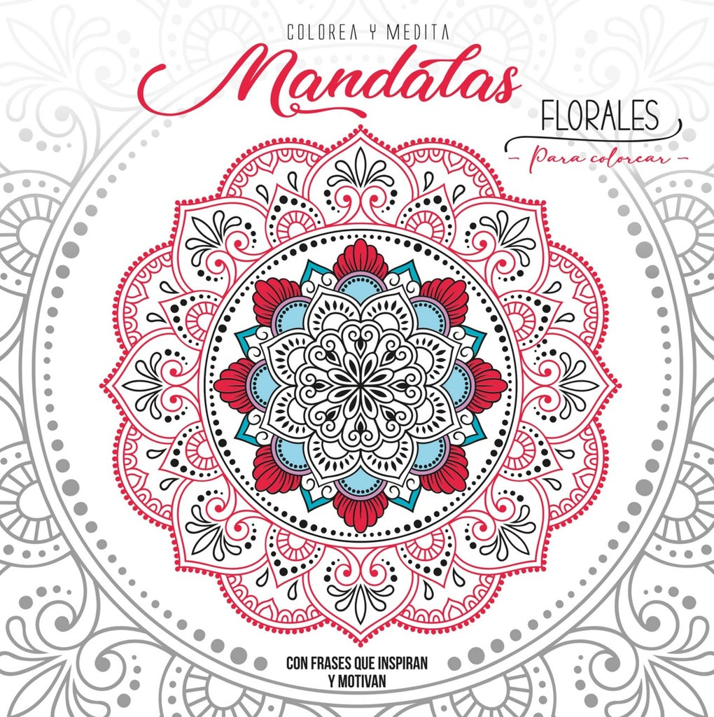 Mandalas florales rojo-FLORES