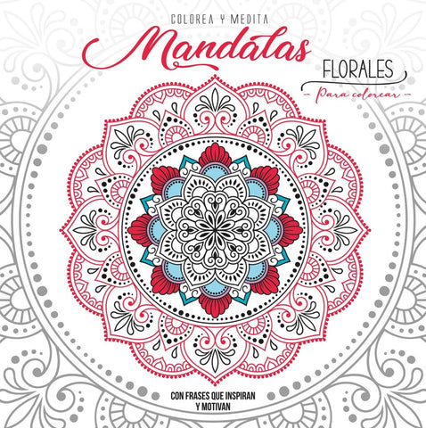 Mandalas florales rojo-FLORES