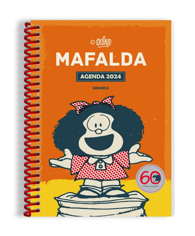 **Agenda Mafalda 2024 anillada naranja | VACIO