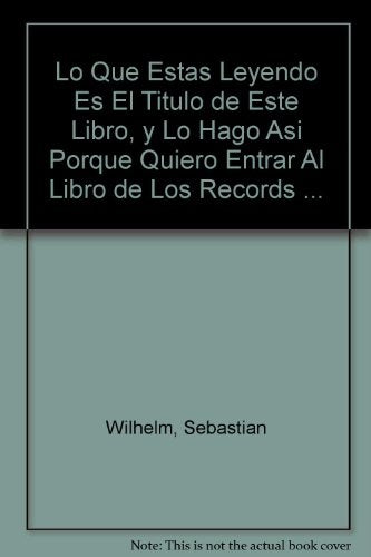 LO QUE ESTÁS LEYENDO ES EL TÍTULO.. | Sebastian Wilhelm