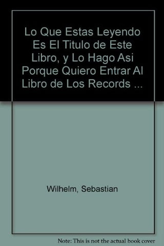LO QUE ESTÁS LEYENDO ES EL TÍTULO.. | Sebastian Wilhelm