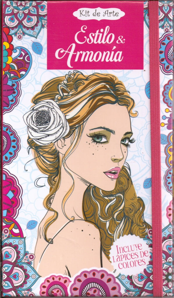 KIT DE ARTE-LIBRO ROSA Y LAPICES