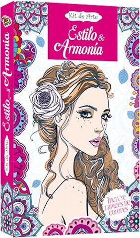 KIT DE ARTE-LIBRO ROSA Y LAPICES