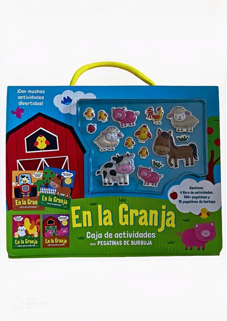 GRANJA CAJA DE ACTIVIDADES CON PEGATINAS DE BURBUJAS..
