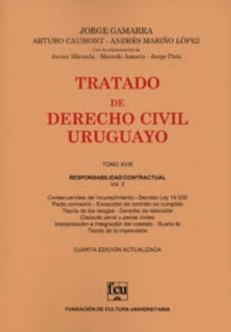 TRATADO DERECHO CIVIL URUGUAYO TOMO XVIII. | Jorge  Gamarra