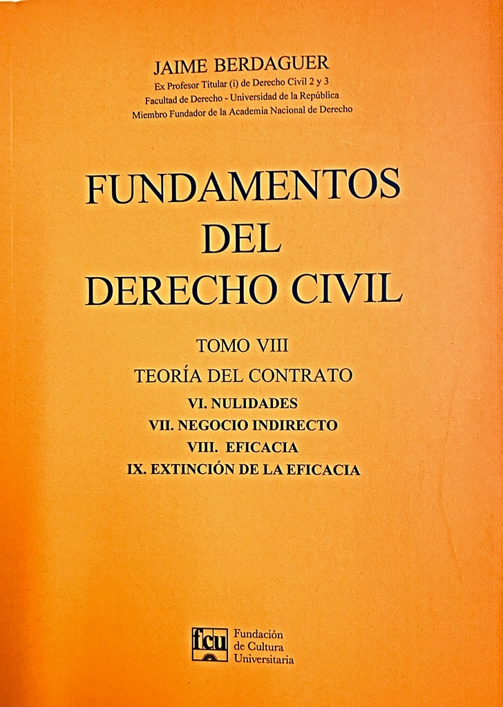 FUNDAMENTOS DEL DERECHO CIVIL TOMO VIII.. | Jaime  Berdaguer