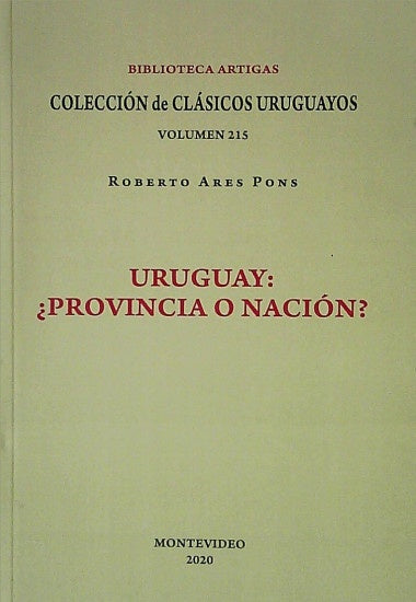 URUGUAY-PROVINCIA O NACION | ROBERTO ARES PONS