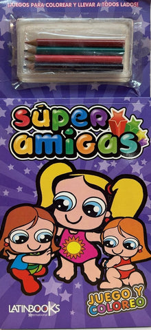 Superamigas: Juego y coloreo-Violeta