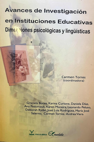 AVANCES DE INVESTIGACIÓN EN INSTITUCIONES EDUCATIVAS.. | Carmen Torres Ripa