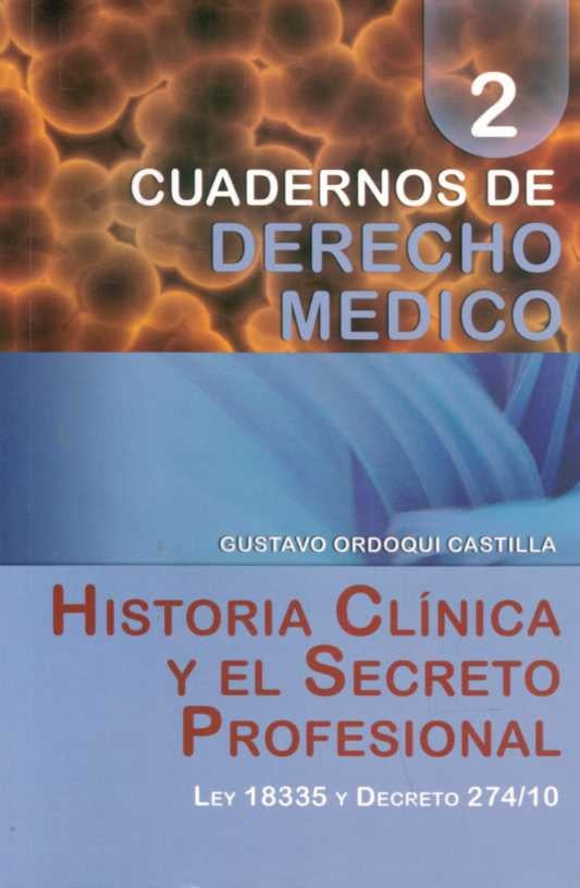 CUADERNOS DE DERECHO MEDICO 2. HISTORIA CLINICA Y EL SECRETO PROFESIONAL.. | Gustavo  Ordoqui Castilla