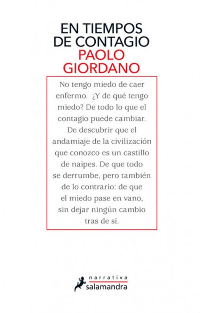 EN TIEMPOS DE CONTAGIO..* | PAOLO  GIORDANO