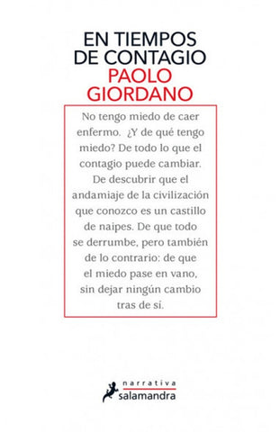 EN TIEMPOS DE CONTAGIO..* | PAOLO  GIORDANO