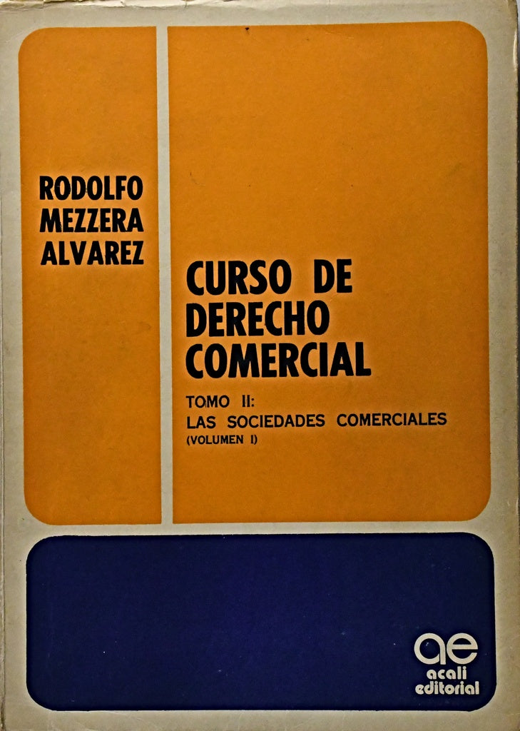 CURSO DE DERECHO COMERCIAL TOMO II.. | Rodolfo Mezzera Alvarez