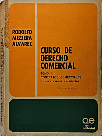CURSO DE DERECHO COMERCIAL TOMO III.. | Rodolfo Mezzera Alvarez