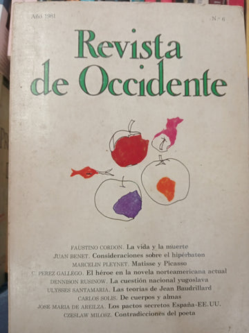 REVISTA DE OCCIDENTE. AÑO 1981. Nº6