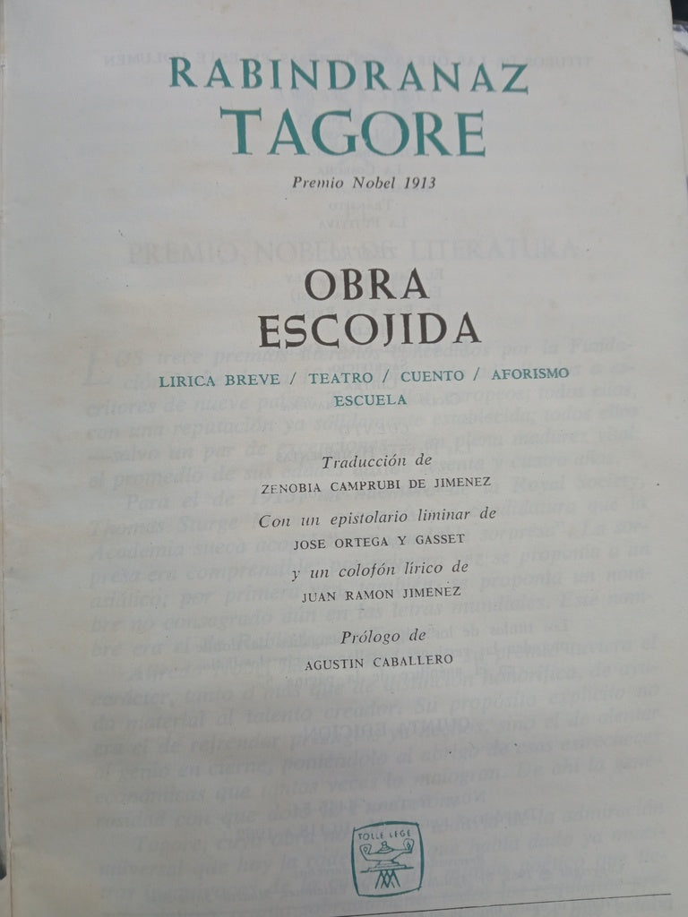 OBRA ESCOJIDA | RABINDRANATH TAGORE