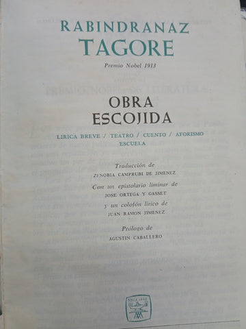OBRA ESCOJIDA | RABINDRANATH TAGORE