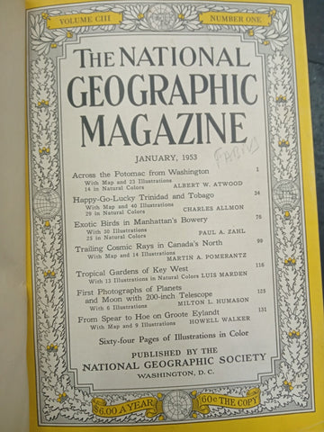 THE NATIONAL GEOGRAPHIC MAGAZINE 1953
