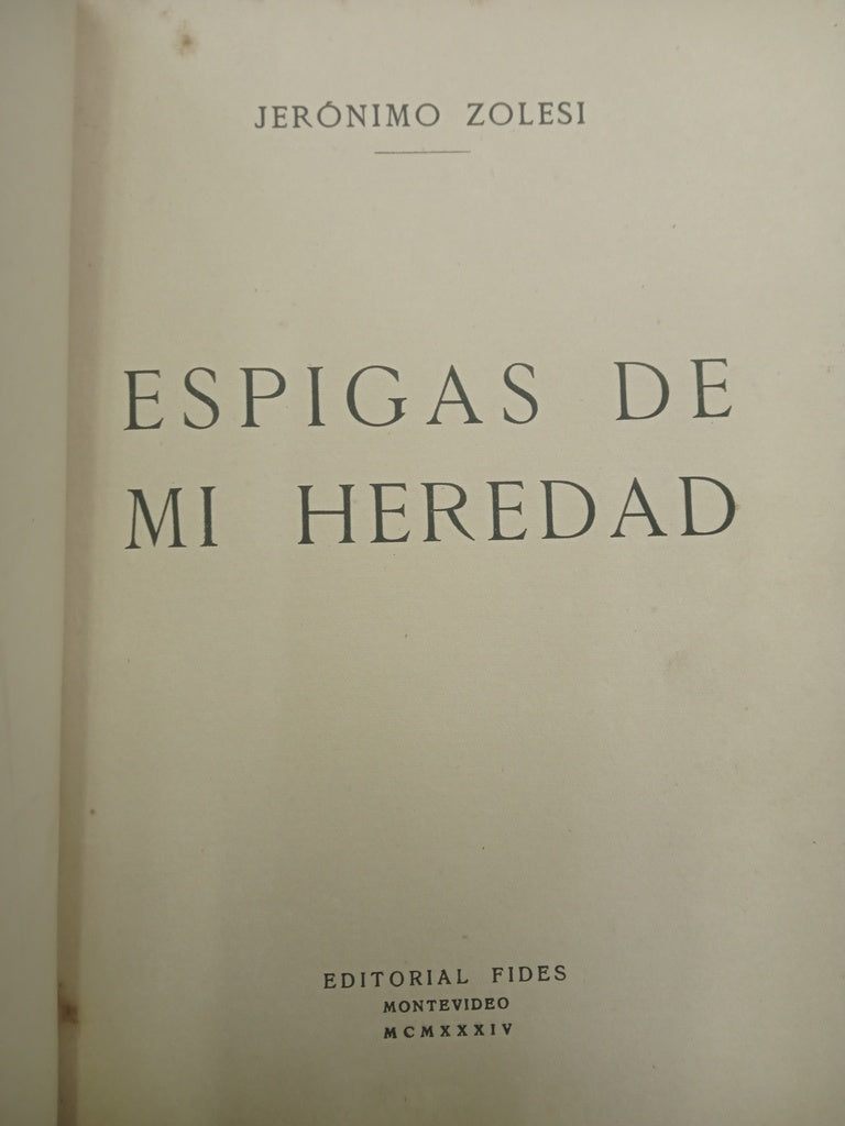 ESPIGAS DE MI HEREDAD | Jerònimo Zolesi