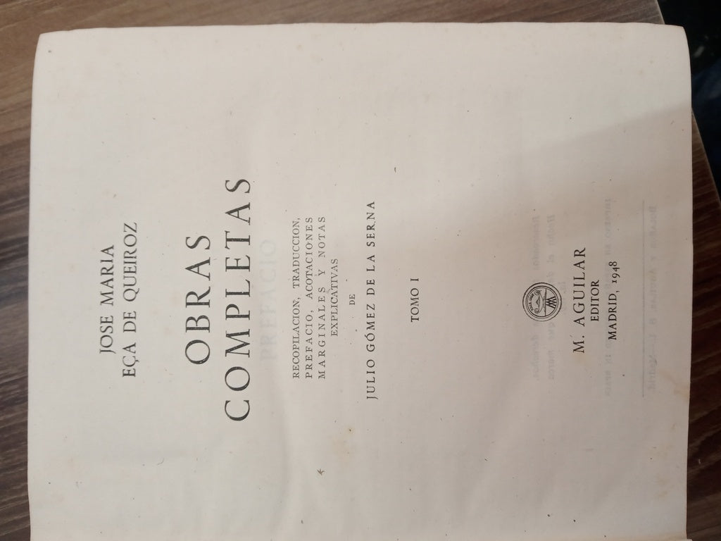 OBRAS COMPLETAS TOMO 1 | JOSE MARIA ECA DE QUEIROZ