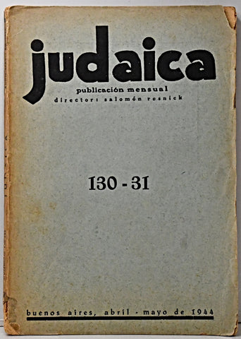 JUDAICA Nº 130-131.. | Salomón Resnick