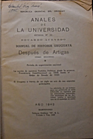 ANALES DE LA UNIVERSIDAD Nº 151.. | EDUARDO ACEVEDO
