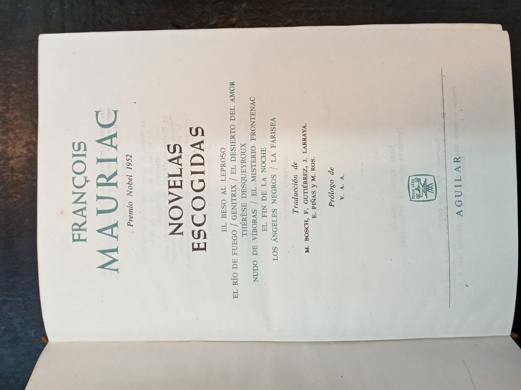 NOVELAS ESCOGIDAS | FRANCOIS MAURIAC